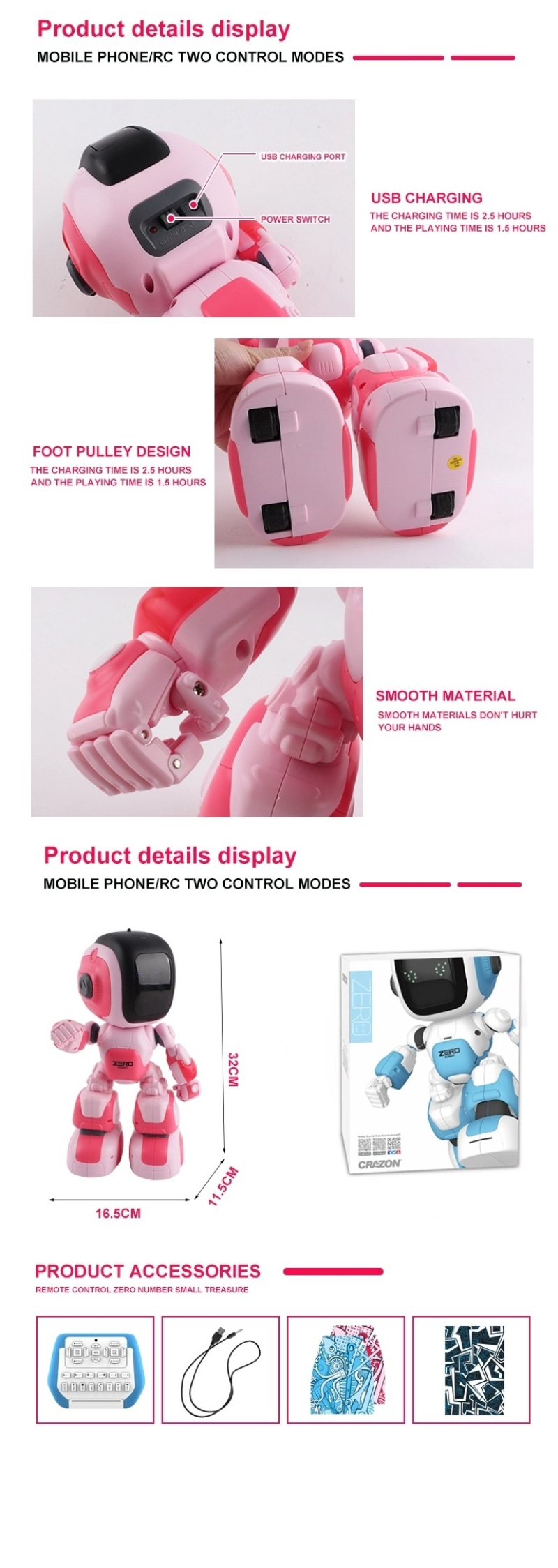 Multifunction Smart Robot Voice Control Singing Dancing Robot Children's Educational Toys Early Education Robot RC Robot Gifts